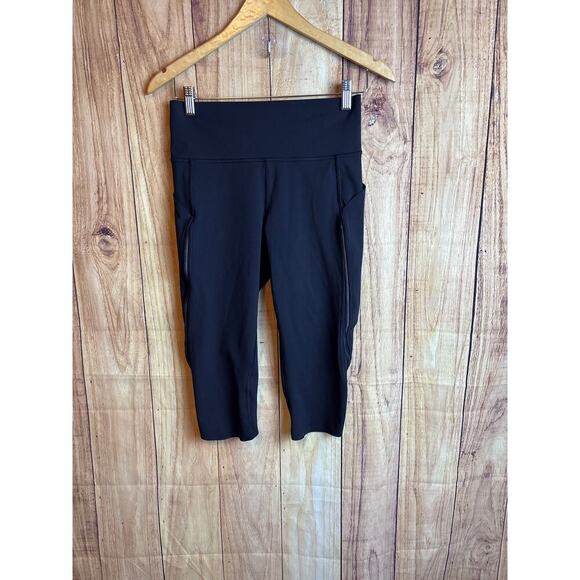 Lululemon Black High Rise 17" Cropped Leggings Size 8 - Picture 2 of 7